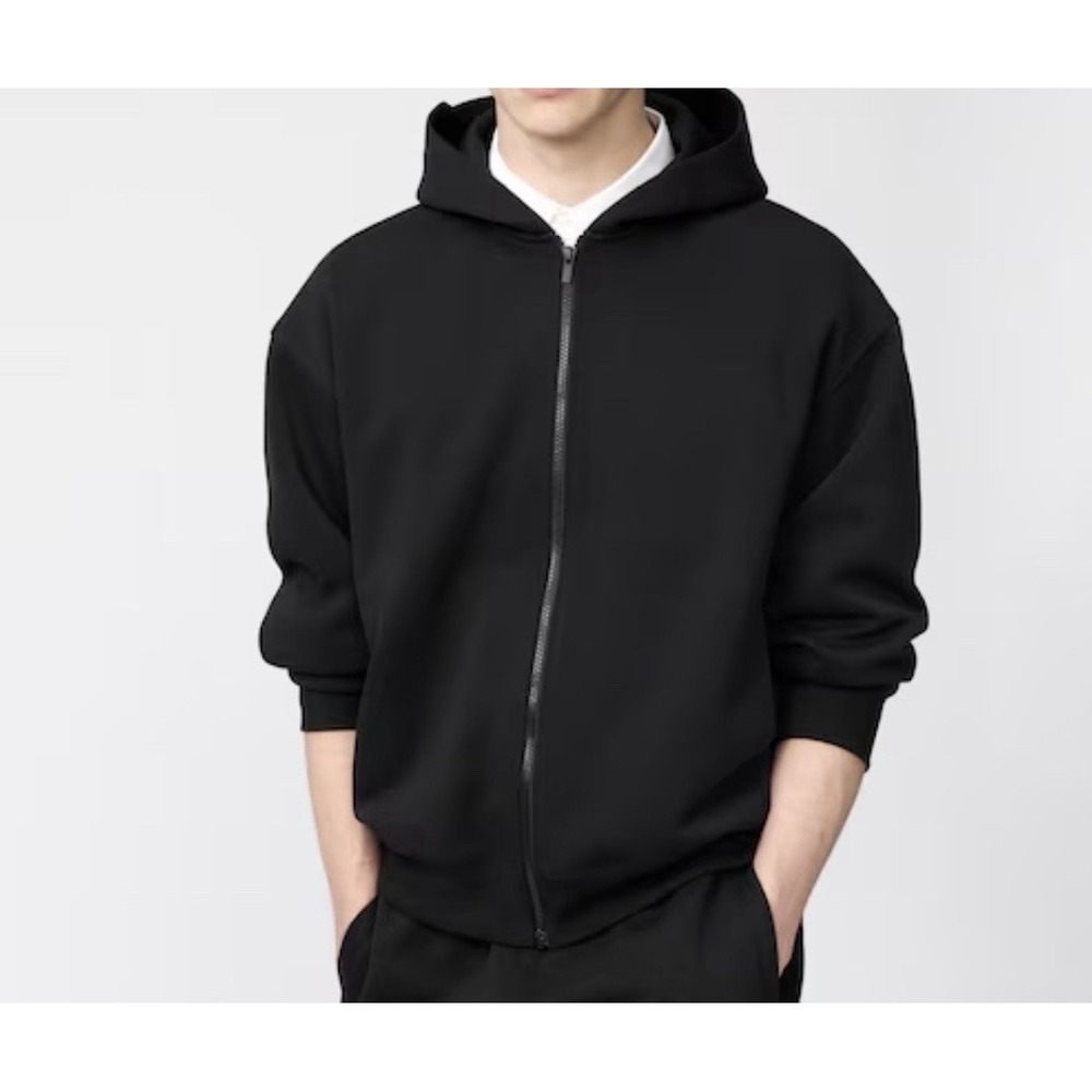 Black Goodfellow & Co full-zip Fleece Hoodie Sz M Cotton Blend Great Condition - Picture 4 of 9